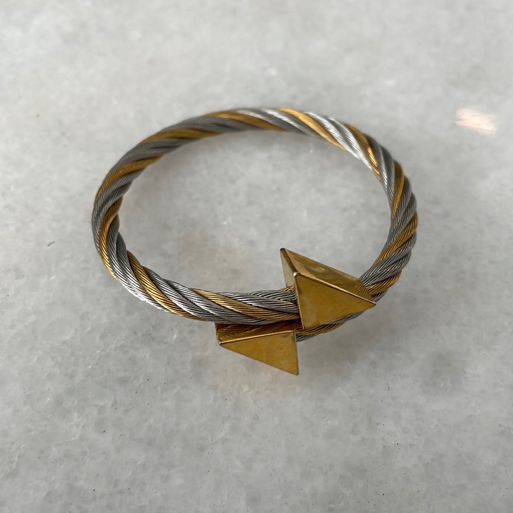 Magnetic bangle - gold and silver